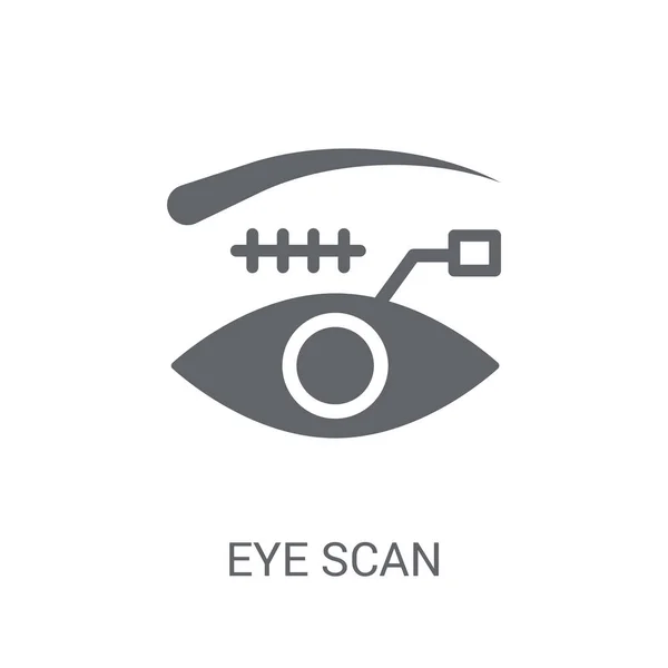 目のスキャンのアイコン トレンディな目は 人工知能のコレクションから白地ロゴのコンセプトをスキャンします Web アプリ 携帯アプリ 印刷媒体での使用に適しています — ストックベクタ