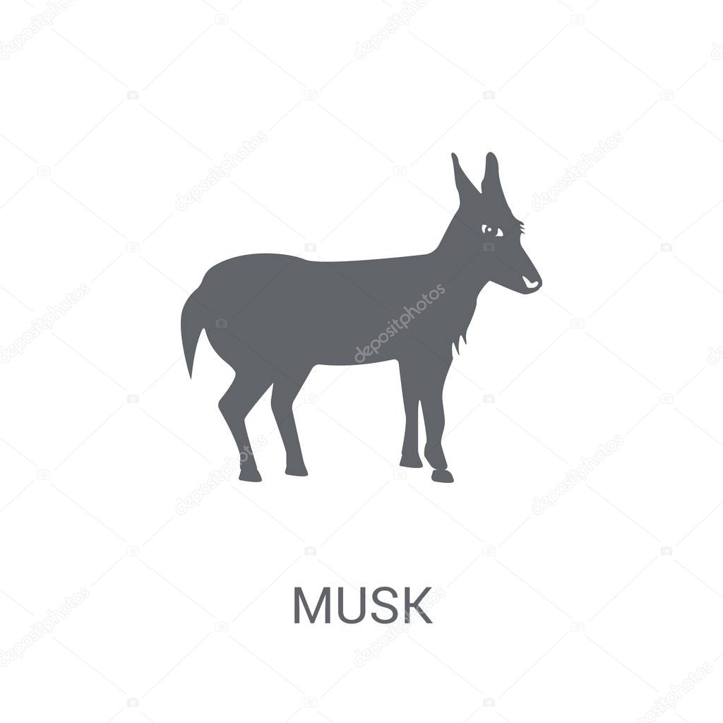 Musk icon. Trendy Musk logo concept on white background from animals collection. Suitable for use on web apps, mobile apps and print media.