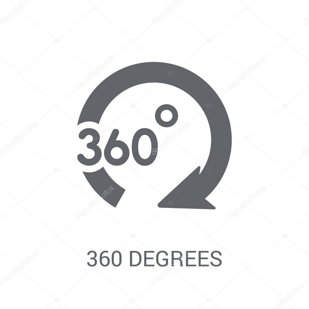 360 degrees icon. Trendy 360 degrees logo concept on white background from Artificial Intelligence collection. Suitable for use on web apps, mobile apps and print media.