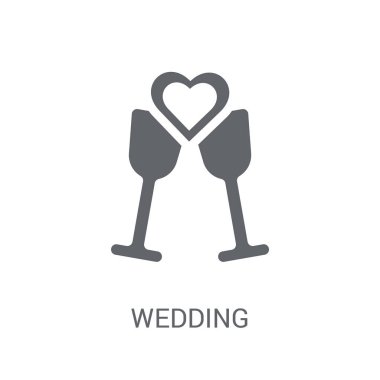 Düğün simgesi. Modaya uygun logo kavramı Doğum günü partisi beyaz arka plan üzerinde düğün ve düğün koleksiyonu. Web uygulamaları, mobil uygulamalar ve basılı medya kullanım için uygundur..