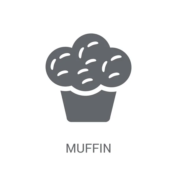 Icono Magdalena Concepto Logotipo Moda Muffin Sobre Fondo Blanco Fiesta — Vector de stock