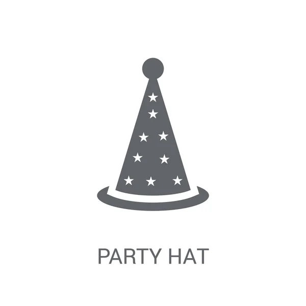 Party Klobouk Ikona Módní Party Čepice Logo Koncepci Bílém Pozadí — Stockový vektor
