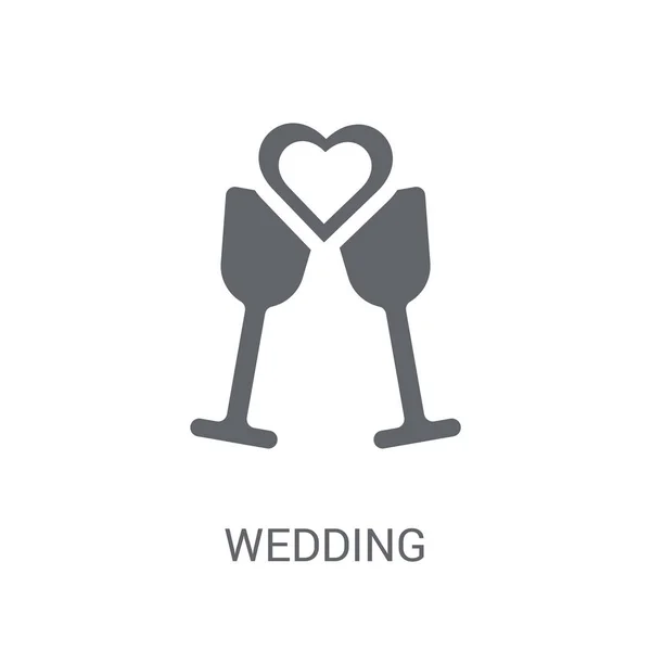 Hochzeitsikone Trendiges Hochzeitslogo Konzept Auf Weißem Hintergrund Aus Geburtstagsfeier Und — Stockvektor