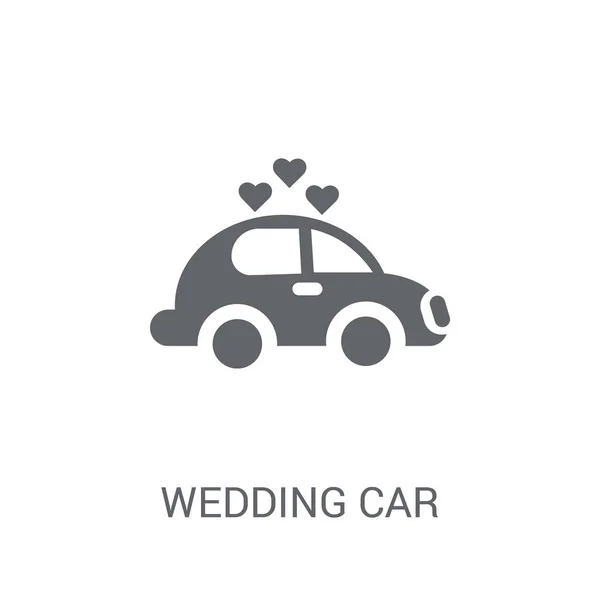 Ícone Carro Casamento Conceito Logotipo Carro Casamento Moda Fundo Branco —  Vetores de Stock