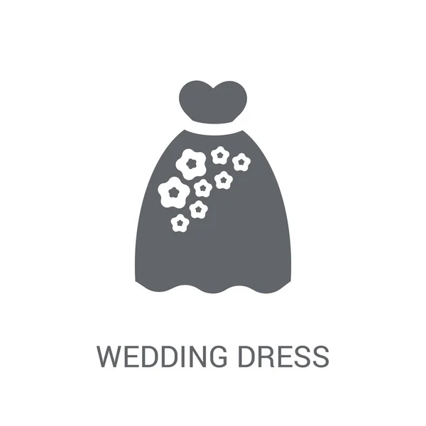 Brautkleid Ikone Trendiges Hochzeitskleid Logo Konzept Auf Weißem Hintergrund Aus — Stockvektor