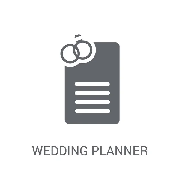 Icona Wedding Planner Trendy Wedding Planner Logo Concept Sfondo Bianco — Vettoriale Stock