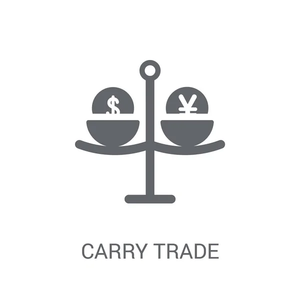 Prowadzić Handel Ikona Modny Carry Trade Koncepcja Logo Białym Tle — Wektor stockowy
