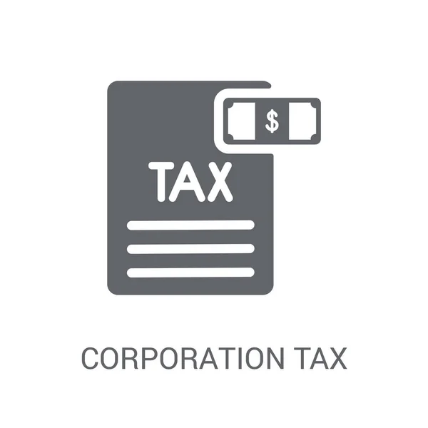 Het Pictogram Van Vennootschapsbelasting Trendy Corporation Tax Logo Concept Witte — Stockvector