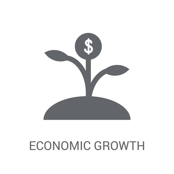 Icoana Creșterii Economice Conceptul Logo Creștere Economică Fundal Alb Din — Vector de stoc
