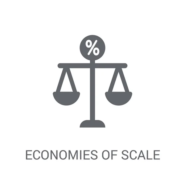Economiile Pictogramei Scară Economiile Modă Ale Conceptului Logo Fundal Alb — Vector de stoc