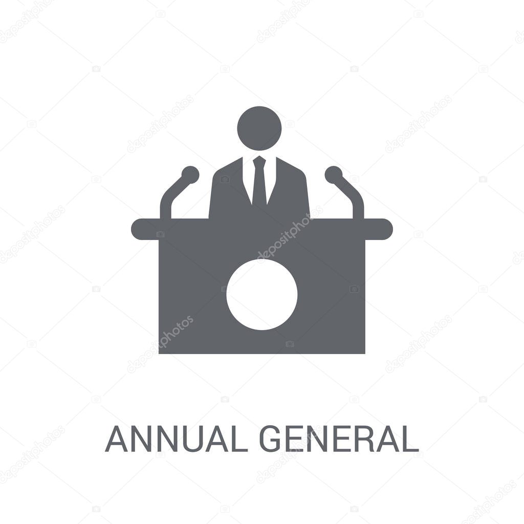 Annual general meeting (AGM) icon. Trendy Annual general meeting (AGM) logo concept on white background from business collection. Suitable for use on web apps, mobile apps and print media.