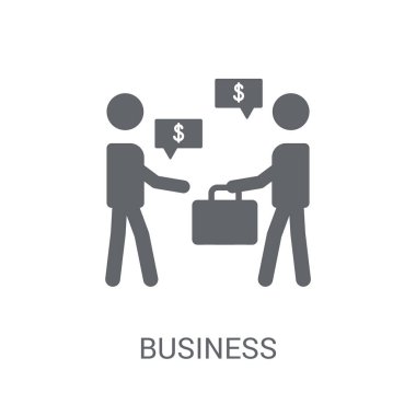 İş simgesi. Modaya uygun iş logo kavramı iş ve analytics koleksiyonundan beyaz arka plan üzerinde. Web uygulamaları, mobil uygulamalar ve basılı medya kullanım için uygundur..