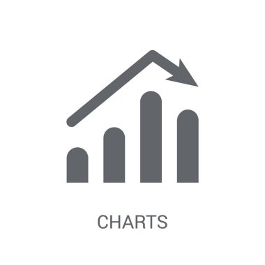 Grafikler simgesi. Trendy grafikler logo kavramı iş ve analytics koleksiyonundan beyaz arka plan üzerinde. Web uygulamaları, mobil uygulamalar ve basılı medya kullanım için uygundur..