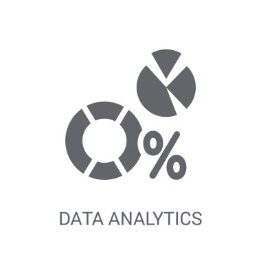 Veri analytics simgesi. Modaya uygun veri analytics logo kavramı iş ve analytics koleksiyonundan beyaz arka plan üzerinde. Web uygulamaları, mobil uygulamalar ve basılı medya kullanım için uygundur..