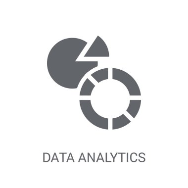 Veri analytics dairesel simgesi. Modaya uygun veri analytics dairesel logo kavramı iş ve analytics koleksiyonundan beyaz arka plan üzerinde. Web uygulamaları, mobil uygulamalar ve basılı medya kullanım için uygundur..