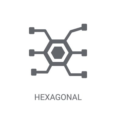 Hexagonal Interconnections icon. Trendy Hexagonal Interconnections logo concept on white background from Business and analytics collection. Suitable for use on web apps, mobile apps and print media. clipart