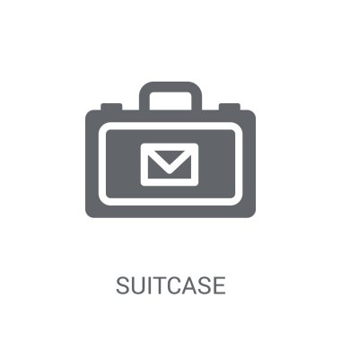 Bavul simgesi. Trendy Çanta logo kavramı iş ve analytics koleksiyonundan beyaz arka plan üzerinde. Web uygulamaları, mobil uygulamalar ve basılı medya kullanım için uygundur..