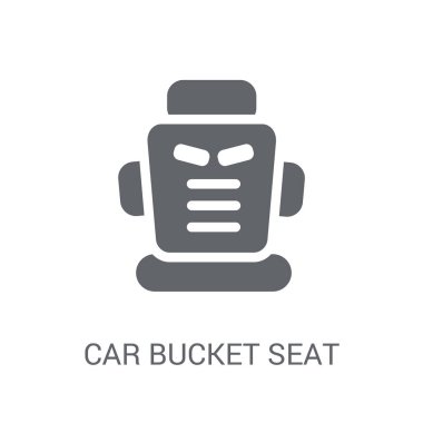 Araba kova koltuk simge. Trendy araba kova koltuk logo kavramı araba parçaları koleksiyonundan beyaz arka plan üzerinde. Web uygulamaları, mobil uygulamalar ve basılı medya kullanım için uygundur..