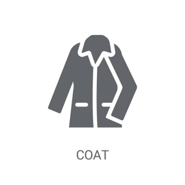 Kat simgesi. Trendy ceket logo kavramı kıyafetler koleksiyonundan beyaz arka plan üzerinde. Web uygulamaları, mobil uygulamalar ve basılı medya kullanım için uygundur..