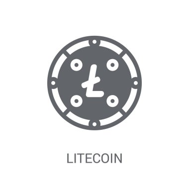 Litecoin simgesi. Cryptocurrency ekonomi ve finans Collection beyaz arka plan üzerinde trendy Litecoin logo kavramı. Web uygulamaları, mobil uygulamalar ve basılı medya kullanım için uygundur..