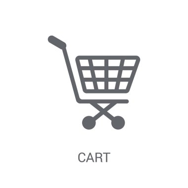 Sepeti simgesi. E-ticaret ve ödeme koleksiyonundan beyaz arka plan üzerinde trendy sepeti logo kavramı. Web uygulamaları, mobil uygulamalar ve basılı medya kullanım için uygundur..