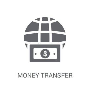 Para transferi simgesi. Trendy para transferi logo kavramı e-ticaret ve ödeme koleksiyonundan beyaz arka plan üzerinde. Web uygulamaları, mobil uygulamalar ve basılı medya kullanım için uygundur..