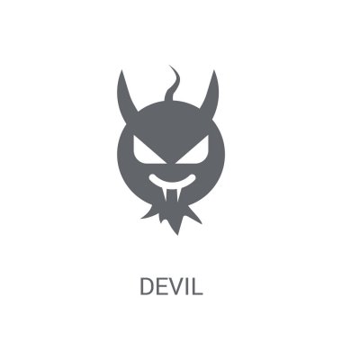 Şeytan simgesi. Trendy şeytan logo kavramı masal koleksiyonundan beyaz arka plan üzerinde. Web uygulamaları, mobil uygulamalar ve basılı medya kullanım için uygundur..