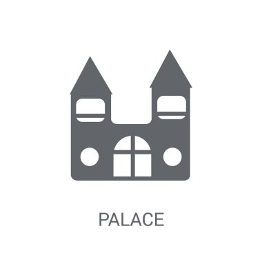 Sarayı simgesi. Trendy Palace logo kavramı masal koleksiyonundan beyaz arka plan üzerinde. Web uygulamaları, mobil uygulamalar ve basılı medya kullanım için uygundur..