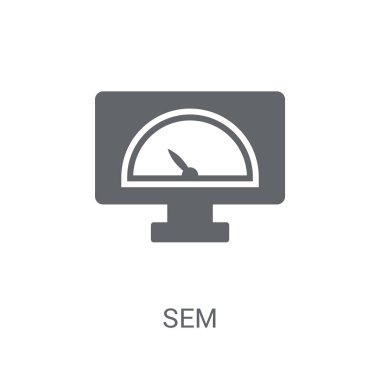 sem simgesi. Trendy sem logo kavramı genel koleksiyonundan beyaz arka plan üzerinde. Web uygulamaları, mobil uygulamalar ve basılı medya kullanım için uygundur..