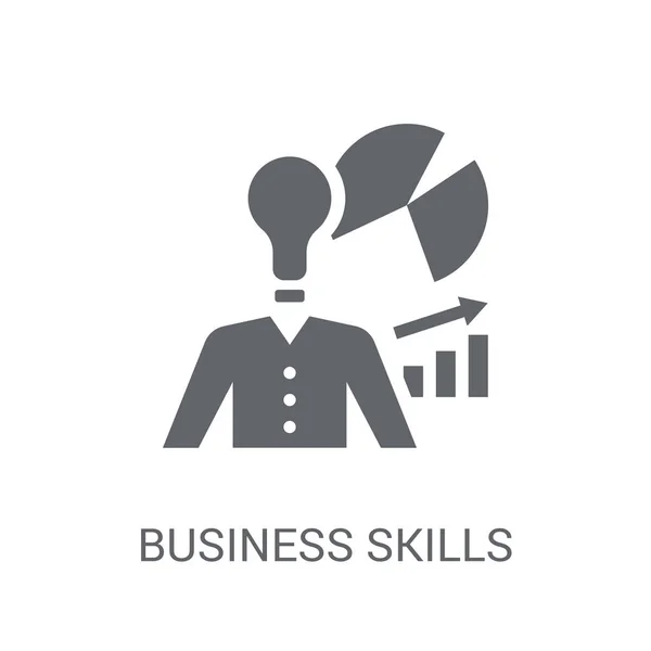 Ícone Habilidades Negócios Trendy Business Skills Logo Concept White Background — Vetor de Stock