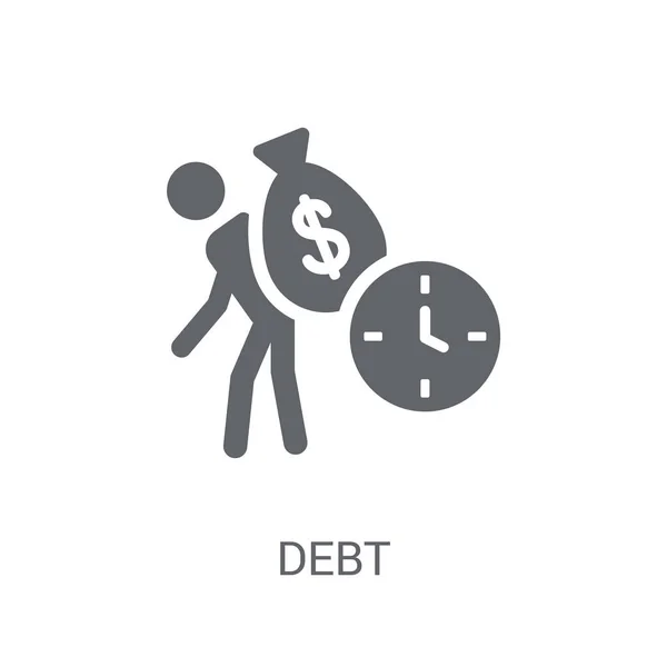 Значок Долга Концепция Логотипа Trendy Debt Белом Фоне Коллекции Business — стоковый вектор