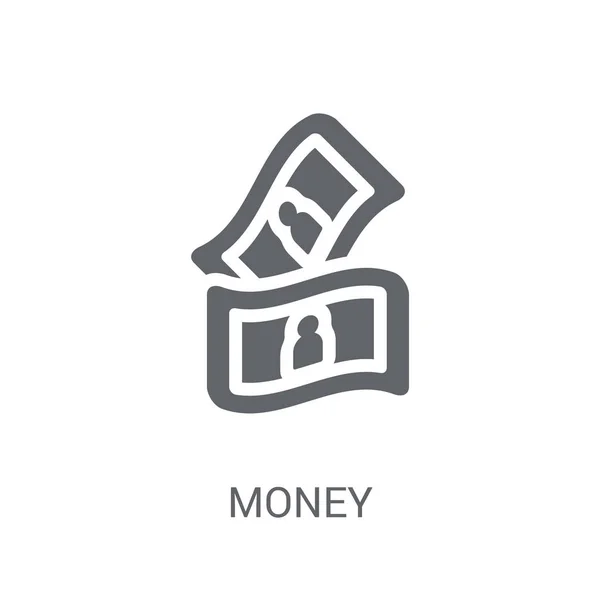Ícone Dinheiro Trendy Money Logo Concept White Background Business Analytics — Vetor de Stock