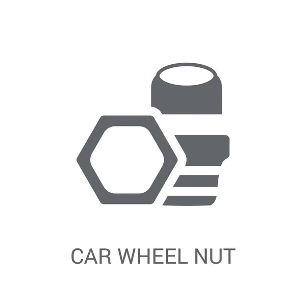 Ikone Der Radmuttern Trendiges Auto Radmuttern Logo Konzept Auf Weißem — Stockvektor