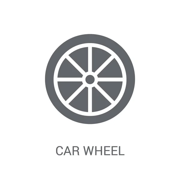 Autorad Ikone Trendiges Car Wheel Logo Konzept Auf Weißem Hintergrund — Stockvektor