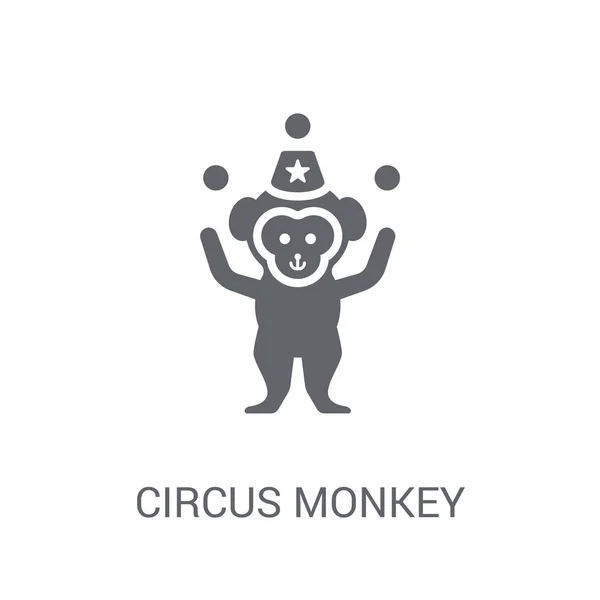 Ícone Macaco Circo Conceito Logotipo Circus Monkey Moda Fundo Branco —  Vetores de Stock