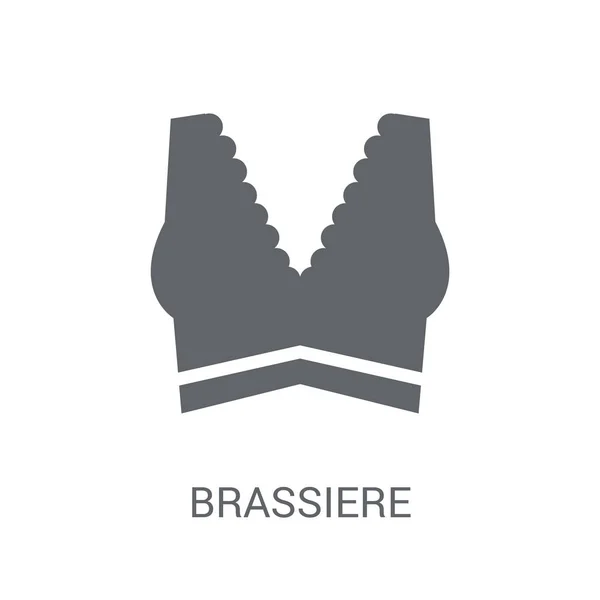 Bysthållare Ikonen Trendiga Brasseriet Logotyp Koncept Vit Bakgrund Från Kläder — Stock vektor