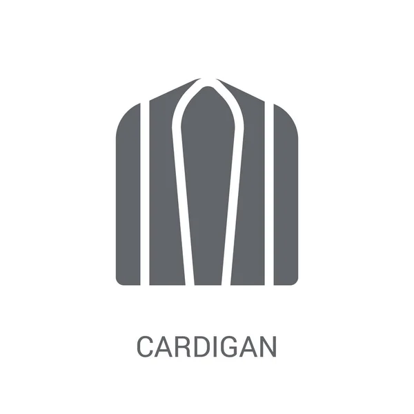 Strickjacke Trendiges Cardigan Logo Konzept Auf Weißem Hintergrund Aus Der — Stockvektor