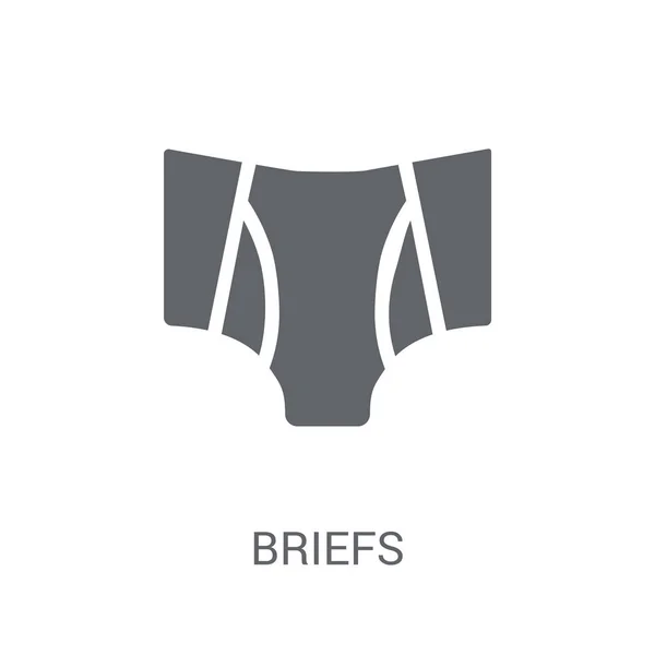 Briefs Icono Concepto Logotipo Moda Calzoncillos Sobre Fondo Blanco Colección — Vector de stock