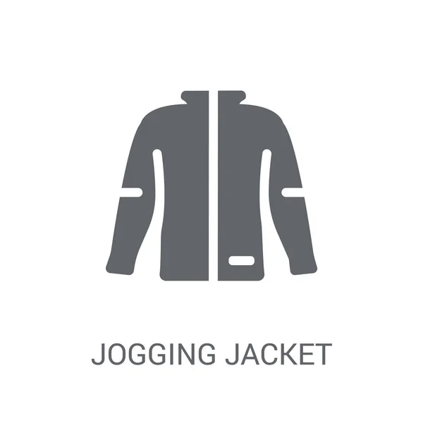 Jogging Chaqueta Icono Concepto Logotipo Chaqueta Jogging Moda Sobre Fondo — Archivo Imágenes Vectoriales