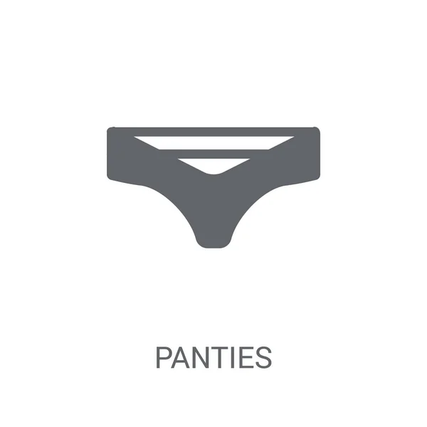 Ícone Cuecas Trendy Panties Conceito Logotipo Fundo Branco Coleção Roupas — Vetor de Stock