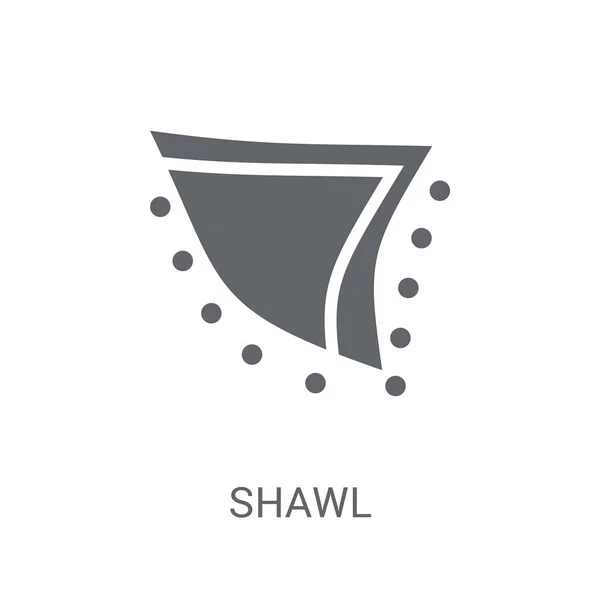 Şal Simgesi Trendy Şal Logo Kavramı Kıyafetler Koleksiyonundan Beyaz Arka — Stok Vektör