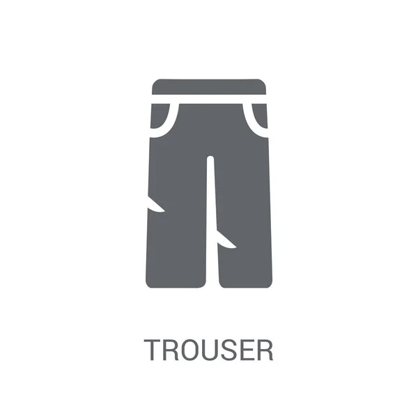 ズボンのアイコン トレンディな服コレクションから白い背景のズボン ロゴのコンセプト Web アプリ 携帯アプリ 印刷媒体での使用に適しています — ストックベクタ