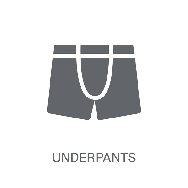 Ícone Cuecas Trendy Underpants Conceito Logotipo Fundo Branco Coleção Roupas — Vetor de Stock