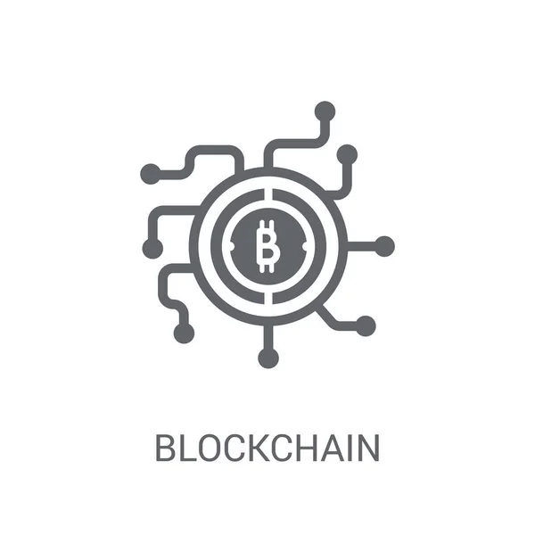 Blockchain Symbol Trendiges Blockchain Logo Konzept Auf Weißem Hintergrund Aus — Stockvektor