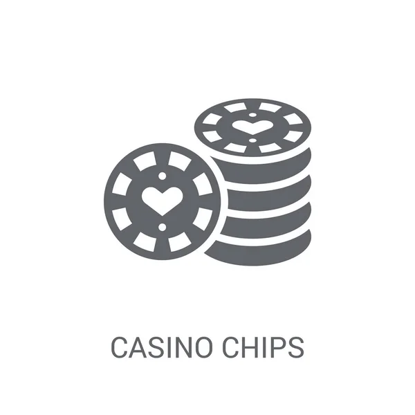 Icono Fichas Casino Trendy Casino Chips Concepto Logotipo Fondo Blanco — Archivo Imágenes Vectoriales