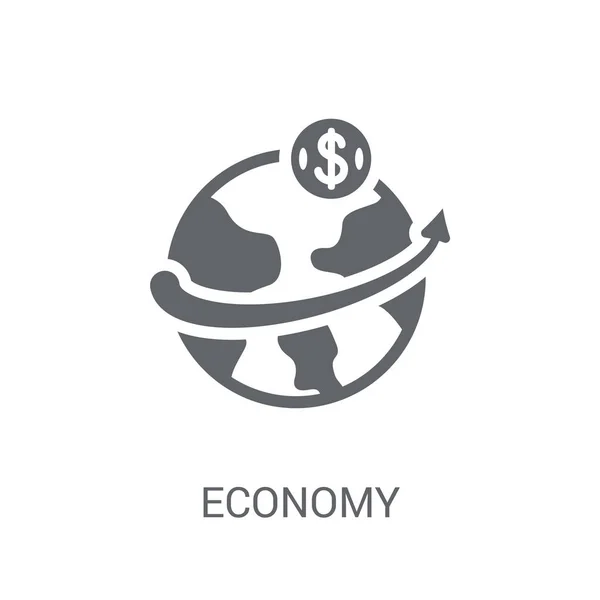 Icoana Economiei Conceptul Logo Ului Trendy Economy Fundal Alb Din — Vector de stoc