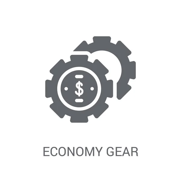 Economie Gear Icon Economia Modă Conceptul Logo Uri Gear Fundal — Vector de stoc