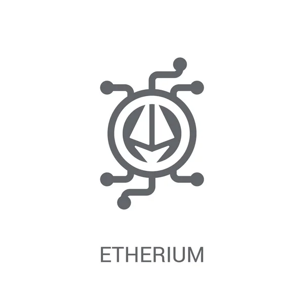 Ätherium Symbol Trendiges Etherium Logo Konzept Auf Weißem Hintergrund Aus — Stockvektor