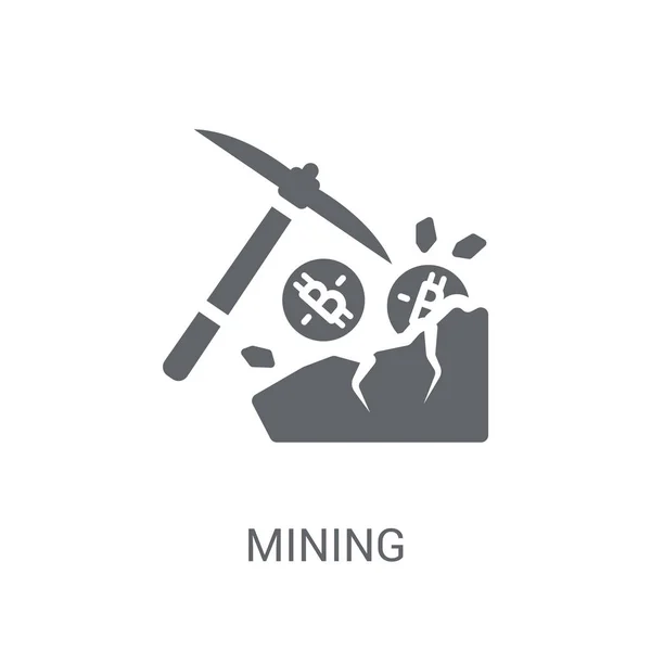 Значок Шахты Концепция Логотипа Trendy Mining Белом Фоне Коллекции Криптовалют — стоковый вектор