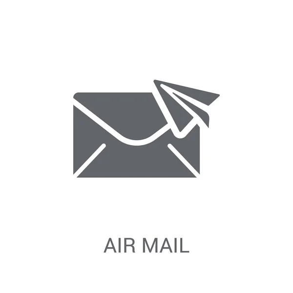 Lucht Postpictogram Trendy Air Mail Logo Concept Witte Achtergrond Uit — Stockvector